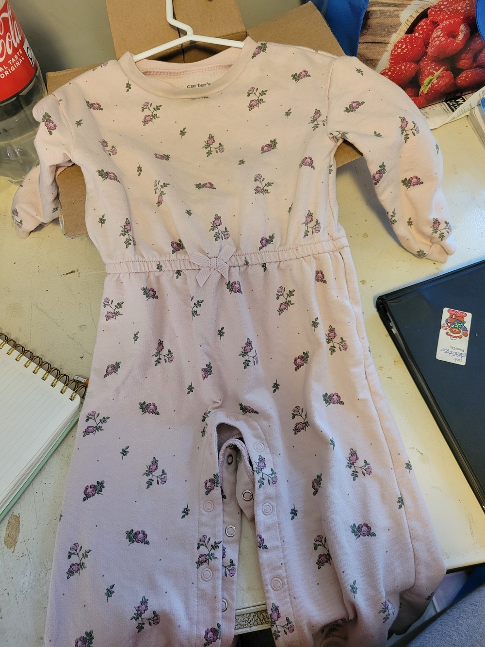 Carter's Light Pink Floral Long-Sleeve Romper